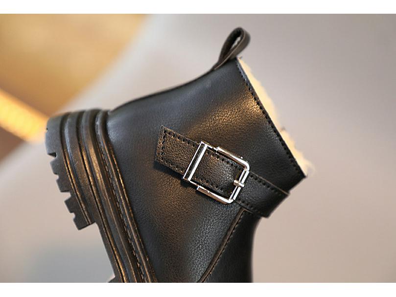 British-Style Kids' Winter Boots: Fleece-Lined, Soft-Soled Cotton for Boys & Girls, Martin Design.