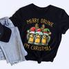 Funny Christmas BeerThemed TShirt Merry Drunk Im Christmas Graphic with Mug Design Black Golden Holiday Party Shirt