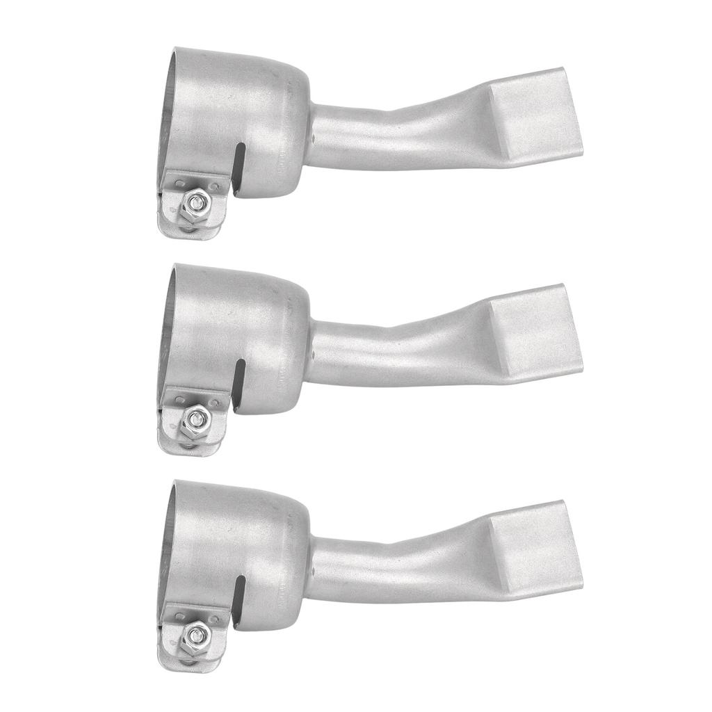 3 Pcs Flat Welding Nozzle 20mm Wide Mouth Stainless Steel PP PVC Welding Tip for Hot Air Gun