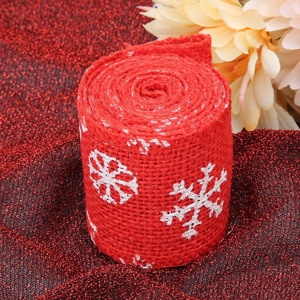 Nastro di Juta Fai da Te Nastro di Natale Nastro per Pacchi per Artigianato Natalizio Decorazione per Feste