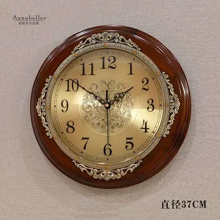 Large Solid Wood Retro Wall Clock Living Room American European Silent Bedroom Creative Watch Home Relogio De Parede Gift FZ635