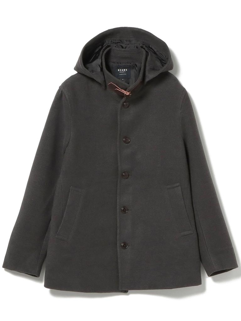 Beams Heart Price Drop on Hooded Stand Collar Size 42190009413 [New 12/25] Men's Coat, CHARCOAL.G, S,