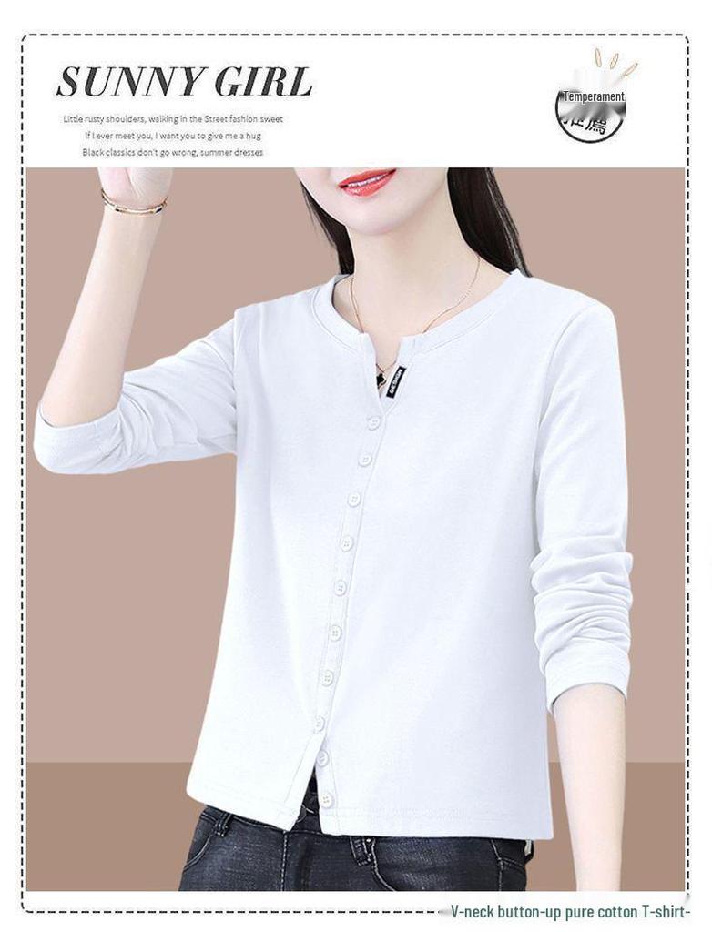 2025 Slim Fit Pure Cotton Long Sleeve Autumn T-Shirt