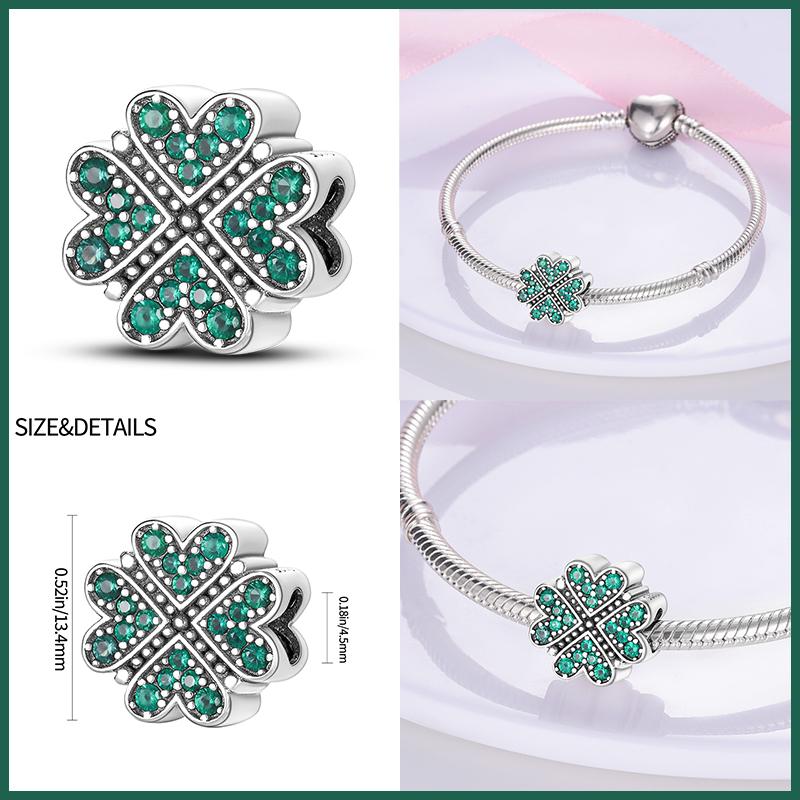 2023 mode Frühling Glück Vier Kleeblatt Serie 925 Sterling Silber Charms Perlen Fit Fasion 925 Armband DIY Schmuck