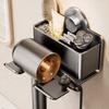 Punch Free Suction Cup Hair Dryer Holder Carbon Steel Hairdryer Stand Hair Dryer Bracket  Bathroom