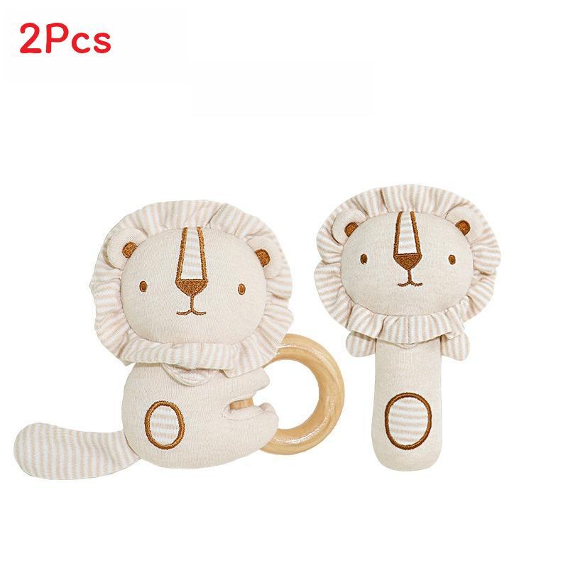 Baby Organic Cotton Rattle Set With Grasping And Soothing Features For Newborns