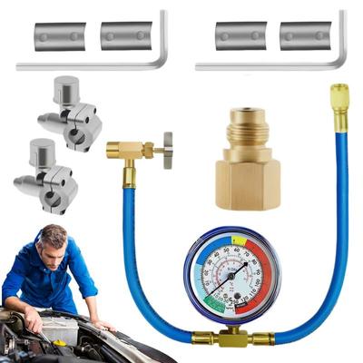 R134A Refrigerator Recharge Kit Refrigerant Can Tap Kit R134AR12 Refrigerator Recharge Kit Opener Tap Dispensing Valve Tools