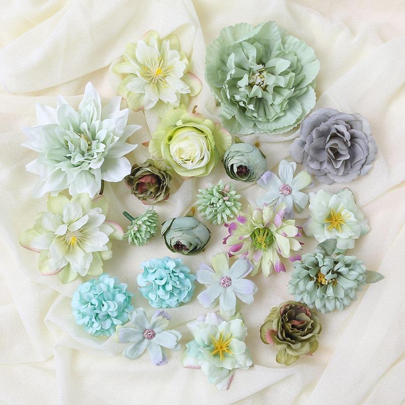 Artificial Flowers Rose Fake Flowers Head for Home Decor Wedding Bouquet Decoration Party Supplies Craft Gifts Garland Accessory