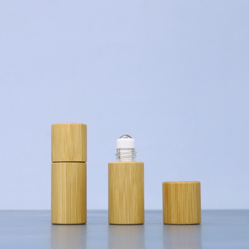 1/2/3/5/10ML Bamboo Wood Bottle Perfume Empty Oil Bottle Stainless Roll On Ball Perfume Aromatherapy Bottle Oil Roller Bottle