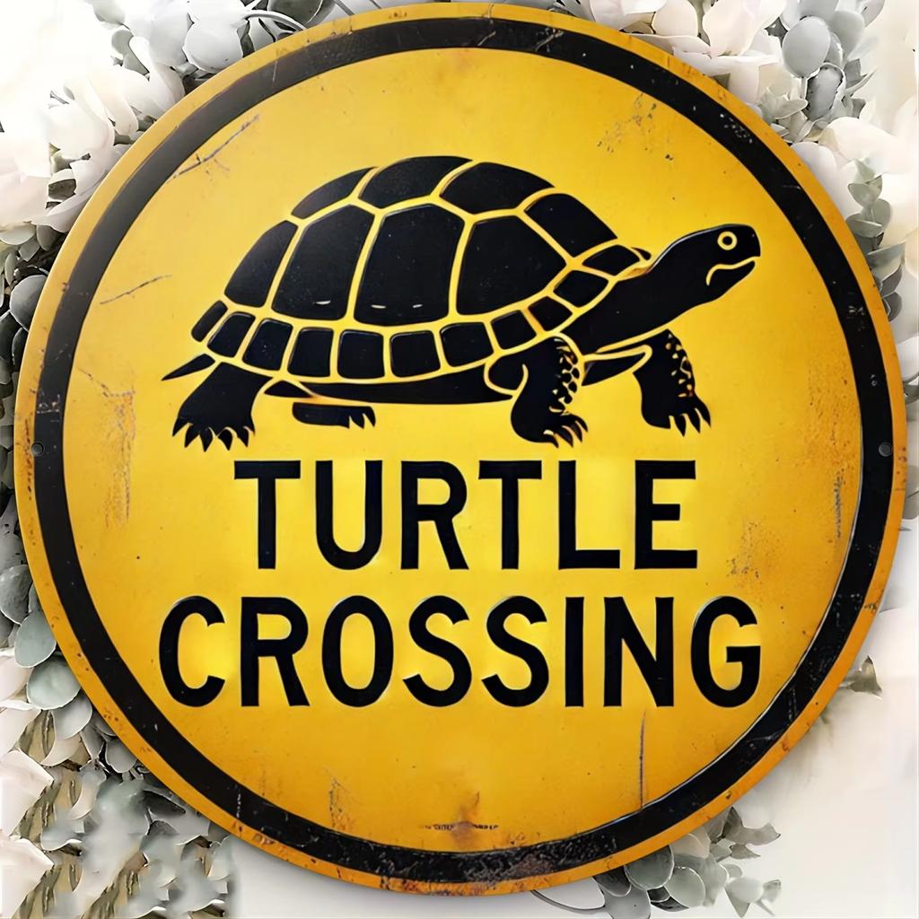 1pc 2D Wooden Round Plate Vintage Turtle Logo For Home Cafe Apartment Restaurant Room Decoration Waterproof Durable 8 inch