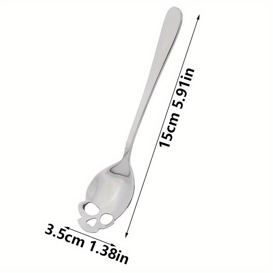 Skull Stainless Steel Spoon Gothic Halloween Dinnerware Metal Cutlery for Parties Kitchen Unique Gift Idea Coffee JXB