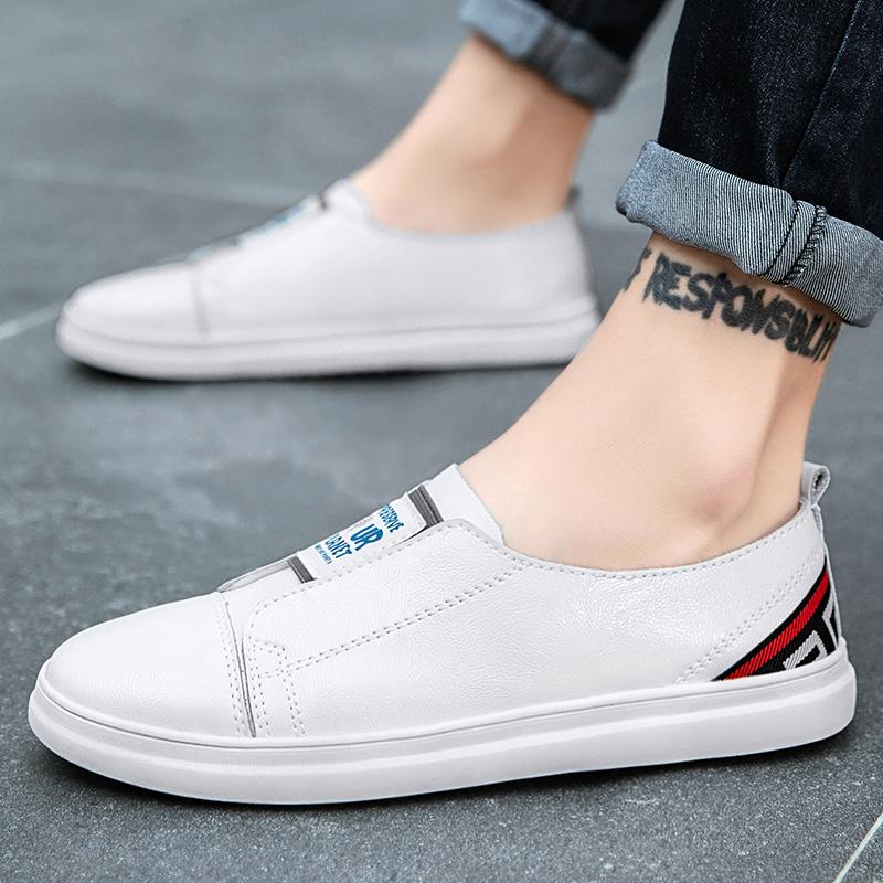 Fashion Comfortable Summer Skate Shoes New Light Casual Shoes for Men Breathable Flats Mens Classic Sneakers Slip on Man Leather Shoes