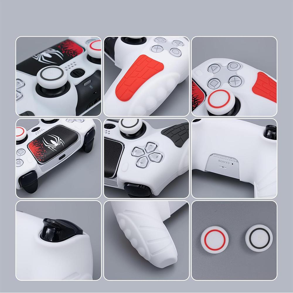 Spider Controller Cover Case For PS5 with Thumb Grip Caps and Cover Wrap Sticker