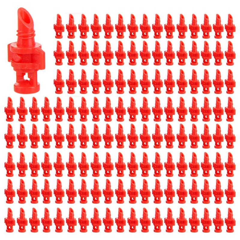 

400PCS 360 Degree Misting Nozzle Irrigation,Sprinklers Sprayer For Garden Irrigation System, Sprayer Automizing Drippers красный