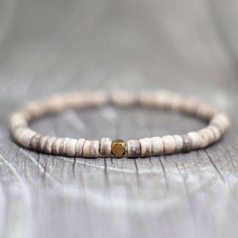 Minimalist 4mm Natural Wood Bracelet For Men Female Braslet Beads Irregular Wenge Wood Brazalete Gift For Him Accessories Joyas