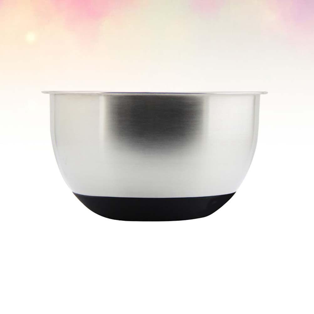 Extra Deep Stainless Steel Mixing Bowl Ergonomic Rounded Lip Stable Flat Base for Cake Batter Cookie Dough Marinating 20Cm Fruit