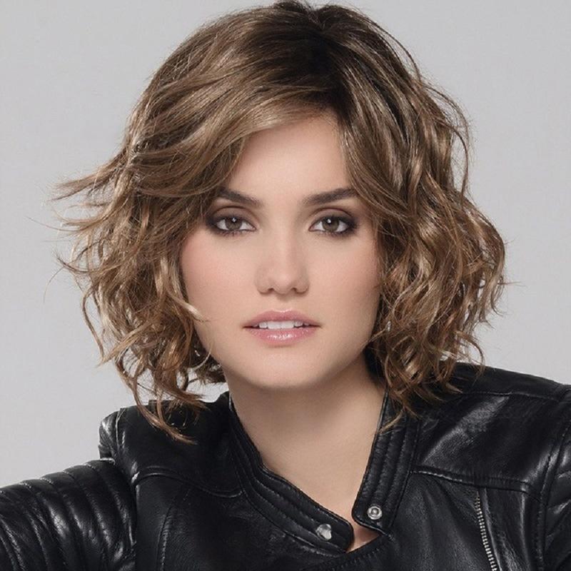 

Синтетический женский кудрявый парик с челкой, короткий парик боб, смешанный блонд, на каждый день, для косплея, на Хэллоуин, элегантный парик для мамы