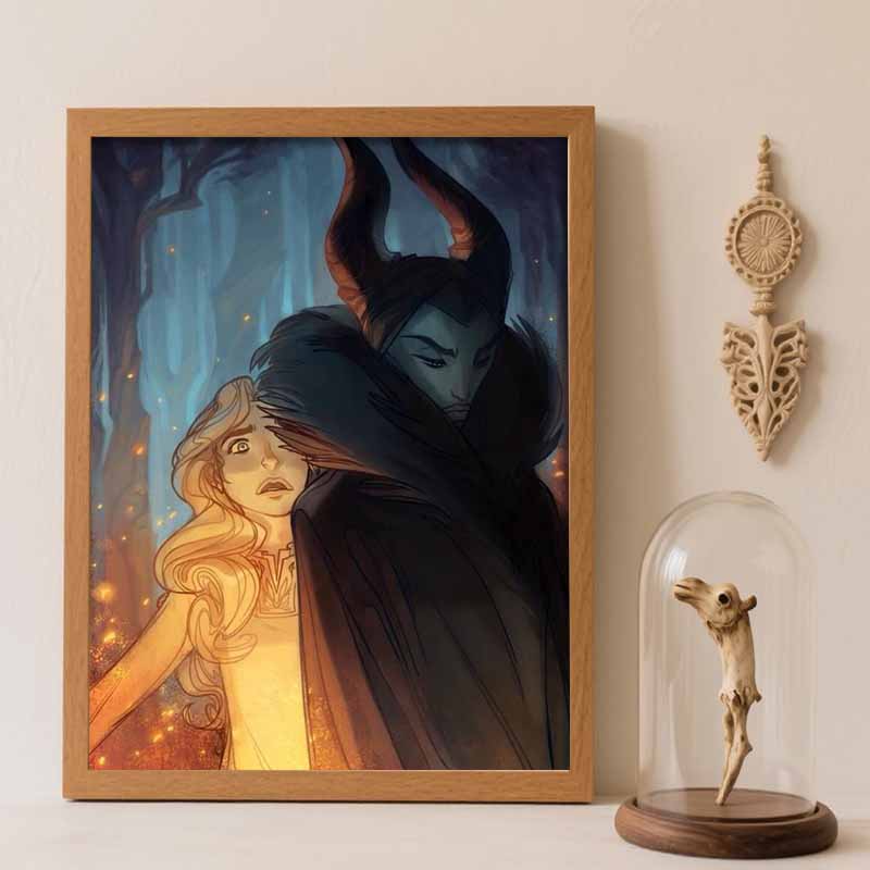 Disney Diamond Painting Kit Maleficent Aurora 5D Diamond Art Home Decor Creative Handmade Gift Round 20x30cm