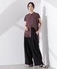 Nano Universe Linen French Sleeve F Anti-Smell Shirt, Women's, 050, Brown, 673-5121302