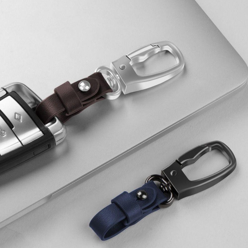 Waist Hanging Car Key Chain Cowhide Leather Waist Belt Buckle Creative Small Key Rings  Gift