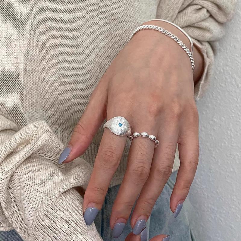 Xiaomi 925 Sterling Silver Rings for Women Couple Minimalist Handmade Simple Blue Ball Star Ring Party Jewelry Gift Prevent Allergy
