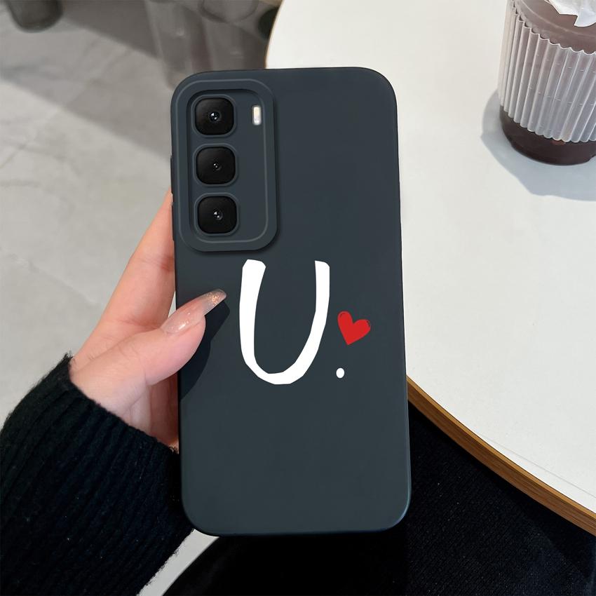 

Чохол для телефону для Infinix Hot 60 50 40 Pro 30 Play 60i 50i 30i Smart 10 Plus Простий візерунок з літер Матовий силіконовий Протиударний Задня кришка для Infinix Shell Infinix Hot 50i 4G