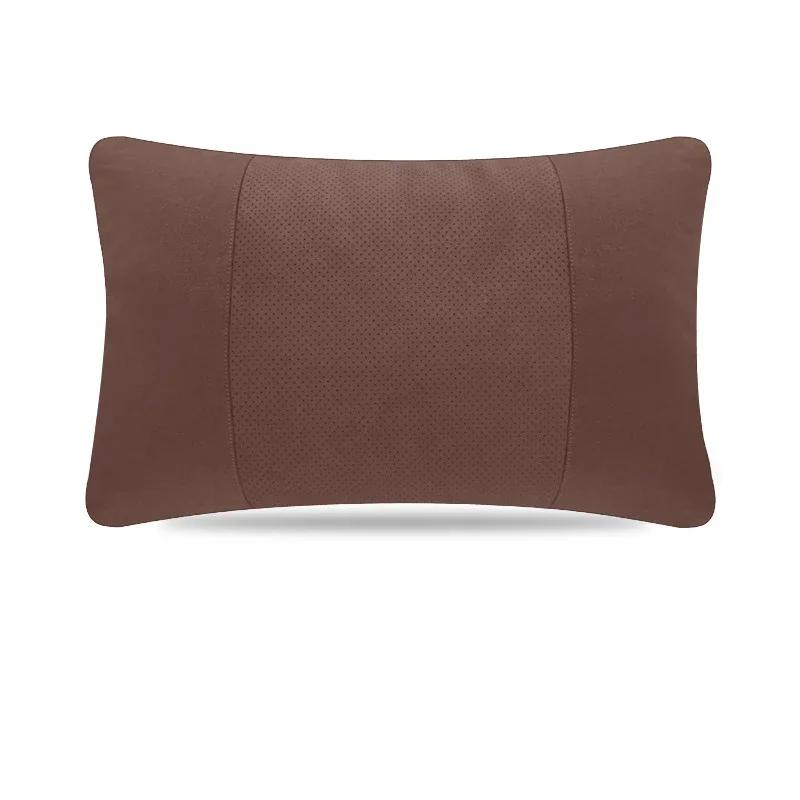 Car Headrest Universal Neck Pillow Breathable Holes Headrest Wool Fabric Perforated Lumbar Pad Car Interior Accessories