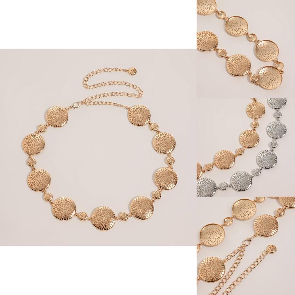 Ethnische Goldmetall Hohl Geometrische Taillenkette Für Frauen Sommer Mode Accessoire