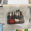 Kitchen Storage Basket Wall Mounted Suitable for Durable Metal Wire Storage of Spices, Vegetables and  Onions, Garlic Wall Shelf