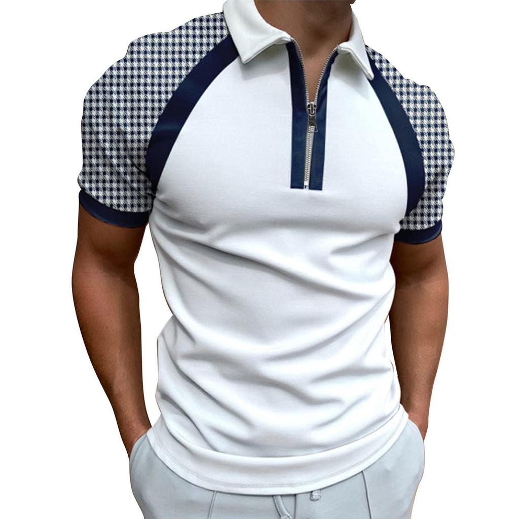 Men's Shirt Golf Shirt Retro Color Contrast Outdoor Street Short Sleeves Button-Down Print Clothing Apparel Fashion Designer Casual Breathable