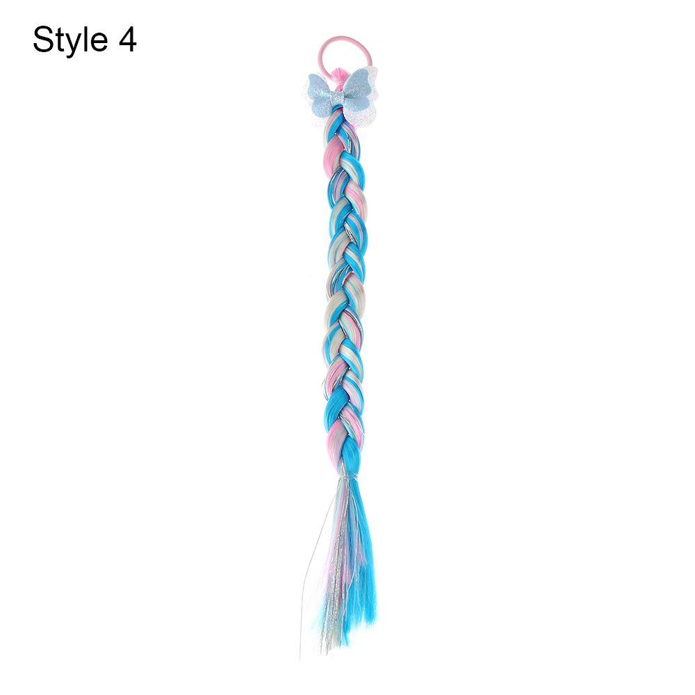 Cute Girls Colorful Wig Hair Ropes Princess Twist Braid Elastic Hair Bands Ponytail Headwear Fashion Kids Hair Accessories
