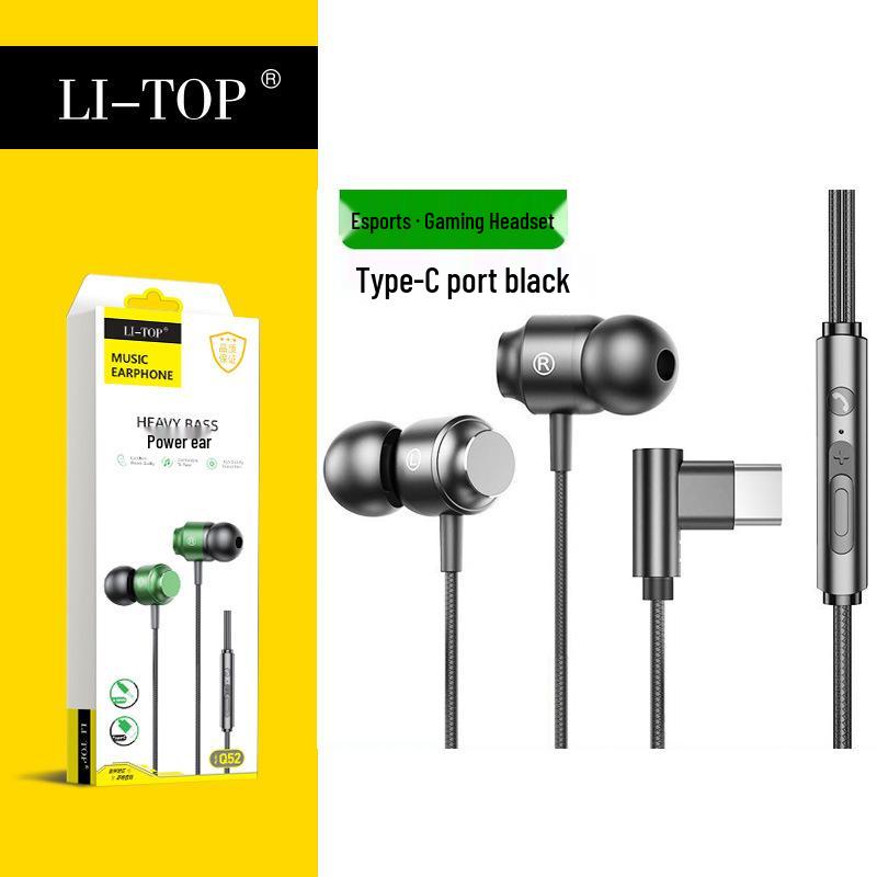 Metal Magnetic Gaming Earphones, Wired In-Ear with Type-C Angled Plug for Precise Sound Localization