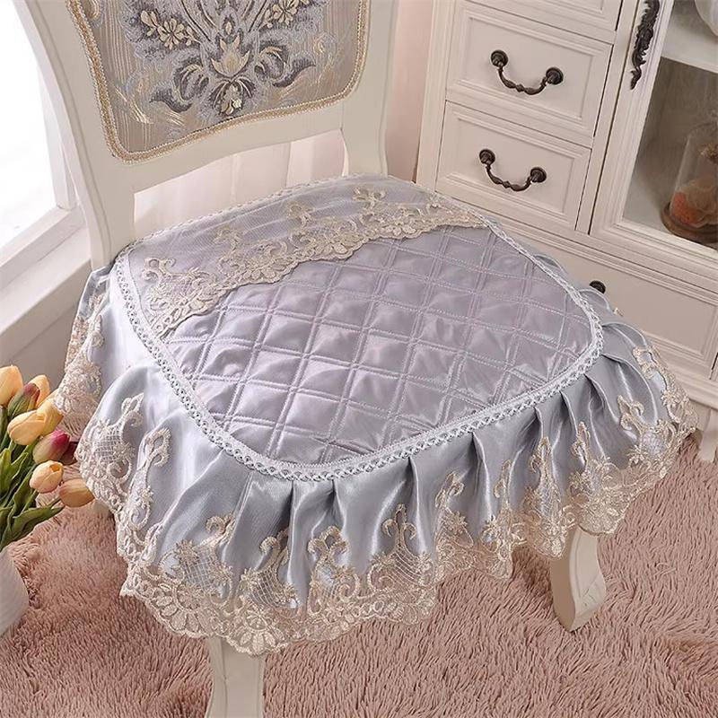 

Pastoral Style Dining Chair Cushion Restaurant Decor Chair Cushions Non-slip Seat Mat With Lace Home Chair Seat Cushions Soft 43x45cm