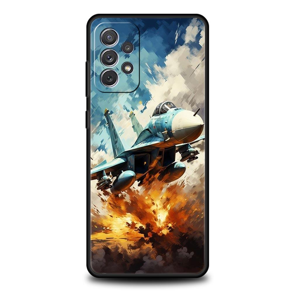 Custodia per Telefono Per Samsung Galaxy A15 A13 A51 A71 A41 A31 A21S A03S A05 A12 A32 A52 A23 A25 A33 A53 A73 5G Cover Aerei da Combattimento