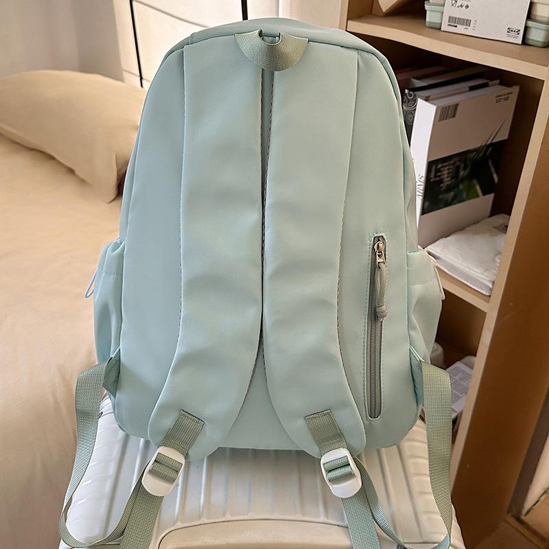 Schoolbag Korean Version Schoolbag Female Simple Style New Solid Color Japanese Backpack College Style Versatile Male Junior High School Student