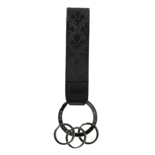PATRICK COX BLACK KINGS Leather Keyring Keychain PXMW6FK1 - Black