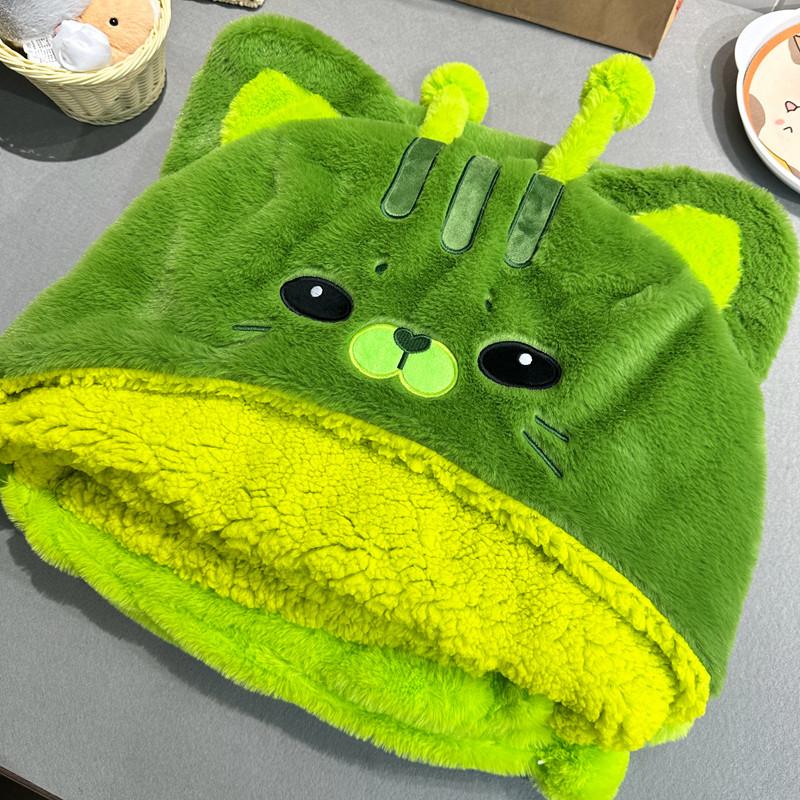 Lovely Plush Soft Cloak Cat Cape Cartoon Cloak Cat Coral Fleece Air Blankets Birthday Valentine Gifts