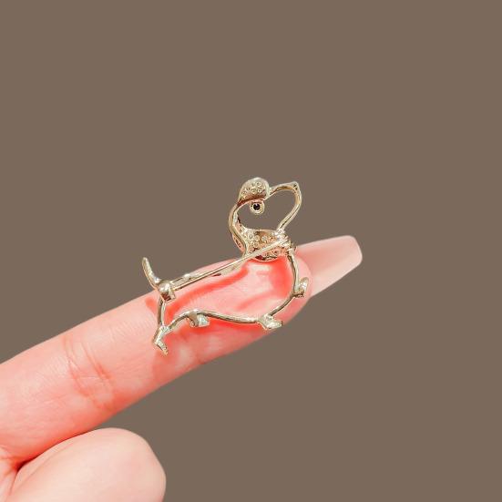 Women Brooch Hollow Design Smooth Polish Puppy Shape Lapel Pin Zinc Alloy Multi-Purpose Badge Scarf Shawl Bag Accessory