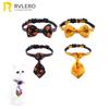 New Pet Cat Collar Halloween Woven Cat Collar Pumpkin Ghost Bow Tie Removable Cat Collar Holiday Cosplay Decoration with Bell