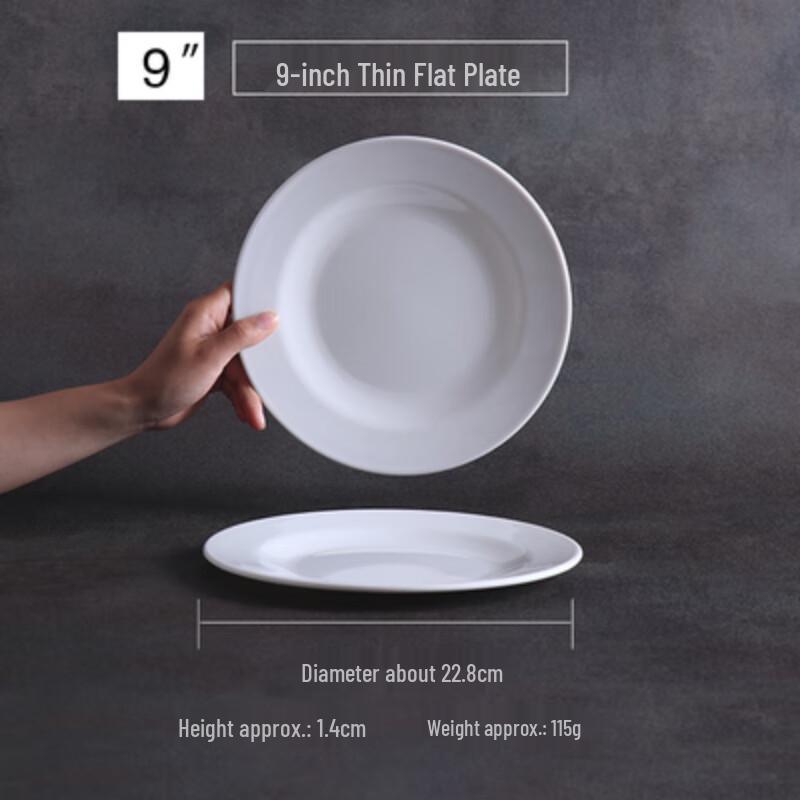 White Melamine Round Flat Plate