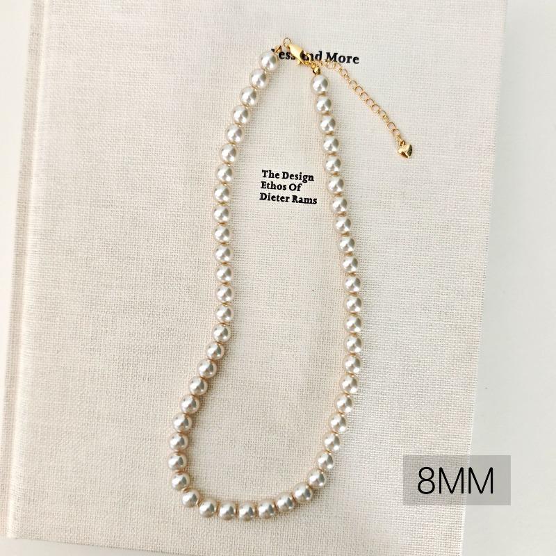 French round Shijia pearl necklace New Internet celebrity necklace Sweater chain Literary retro fashion necklace