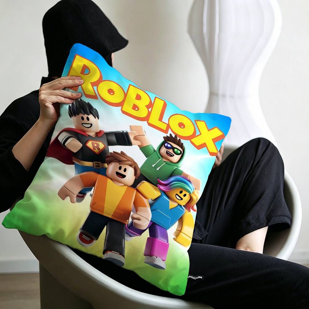 Hot Game R-Robloxs-X Cool Pillow Covers Cartoon Sofa Decorative Home Double-sided Printing Short Plush Cute Cushion Cover