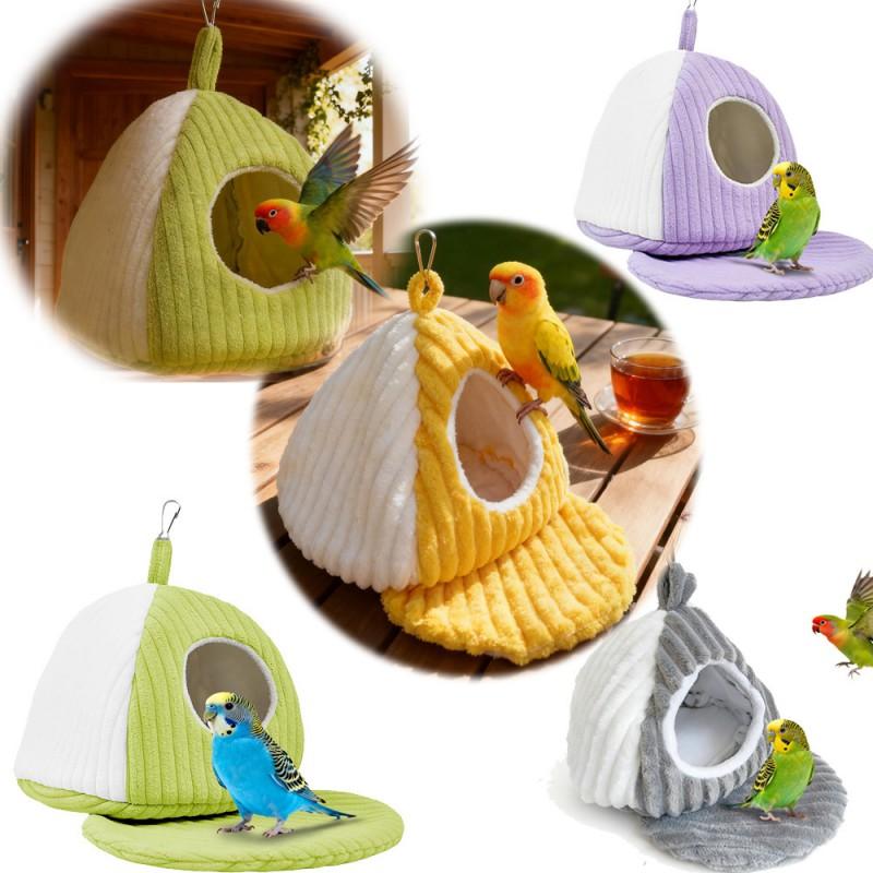 Cozy Fully Enclosed Bird Nest Bed Parakeets Budgies Cockatiels With Thick Fleece Lining Hanging Perch Sleep Bag