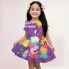 Summer Girls Casual Sundress Peppa Pig Cartoon Print Fashion Beach Dress Soft Breathable Lightweight
