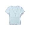 Cross Deep V-neck Short-sleeved T-shirt Women's Summer New American Spice Girl Style Solid Color Thin Short Bottoming Top