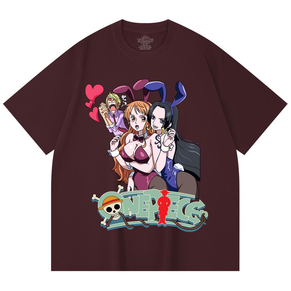 

230 Gsm 100% Cotton One Piece V53 Nami Boa Print Unisex Heavy Cotton T Shirt 2XL
