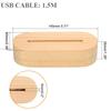 Solid Wood Oval Acrylic Night Light Base Stand USB Powered Stand Customized 3D Laser Song Lamp Accessories Supplies
