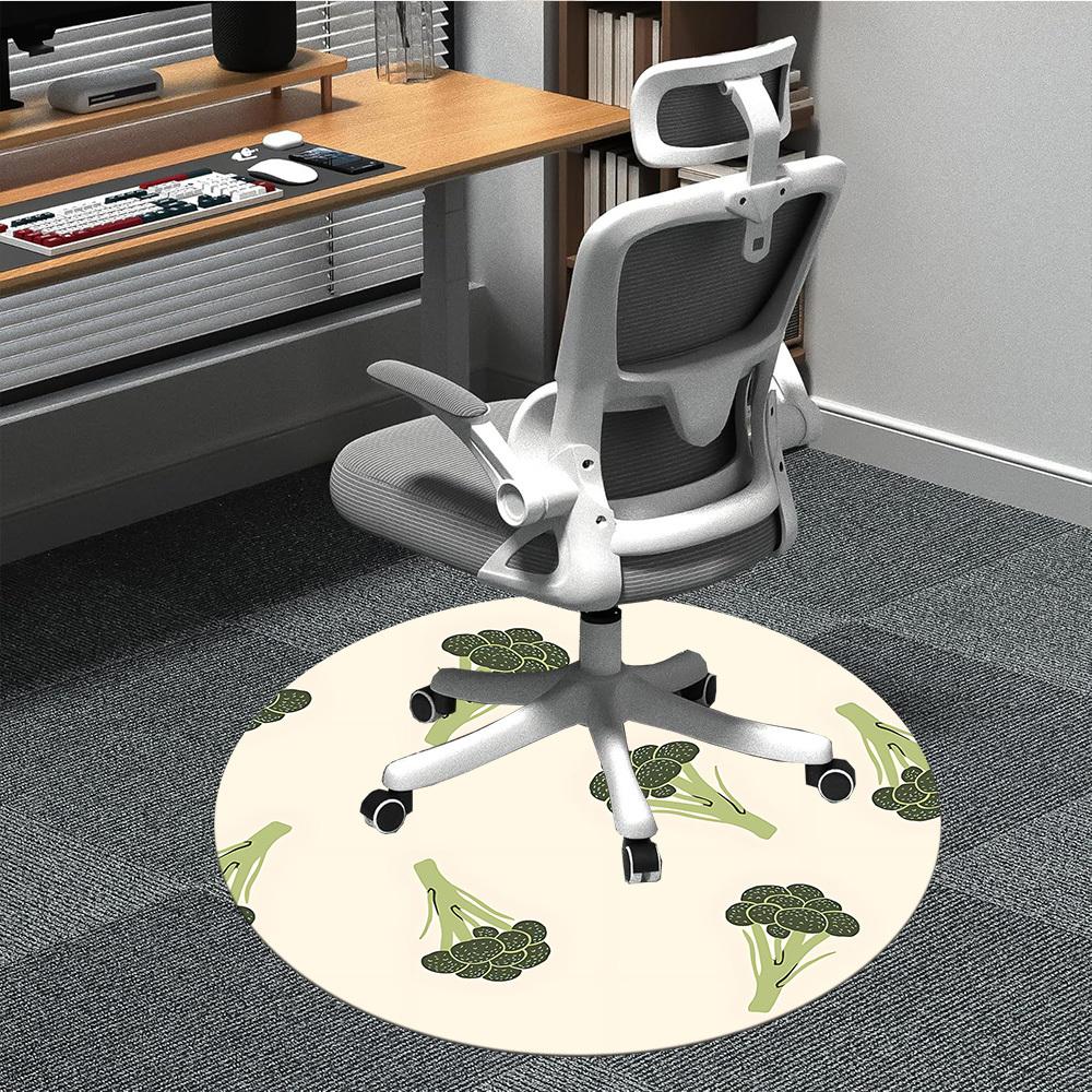 

1pc Broccoli Pattern Chair Carpet for Office Non Slip, Lightweight, Machine Washable Rug for Office Holiday Decor 80cm