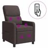 Massage Recliner Dark Brown Polyester