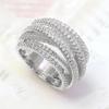 Cao Shi Trendy Multi-Layer Criss-Cross Women's Zircon Fashion Engagement Ring